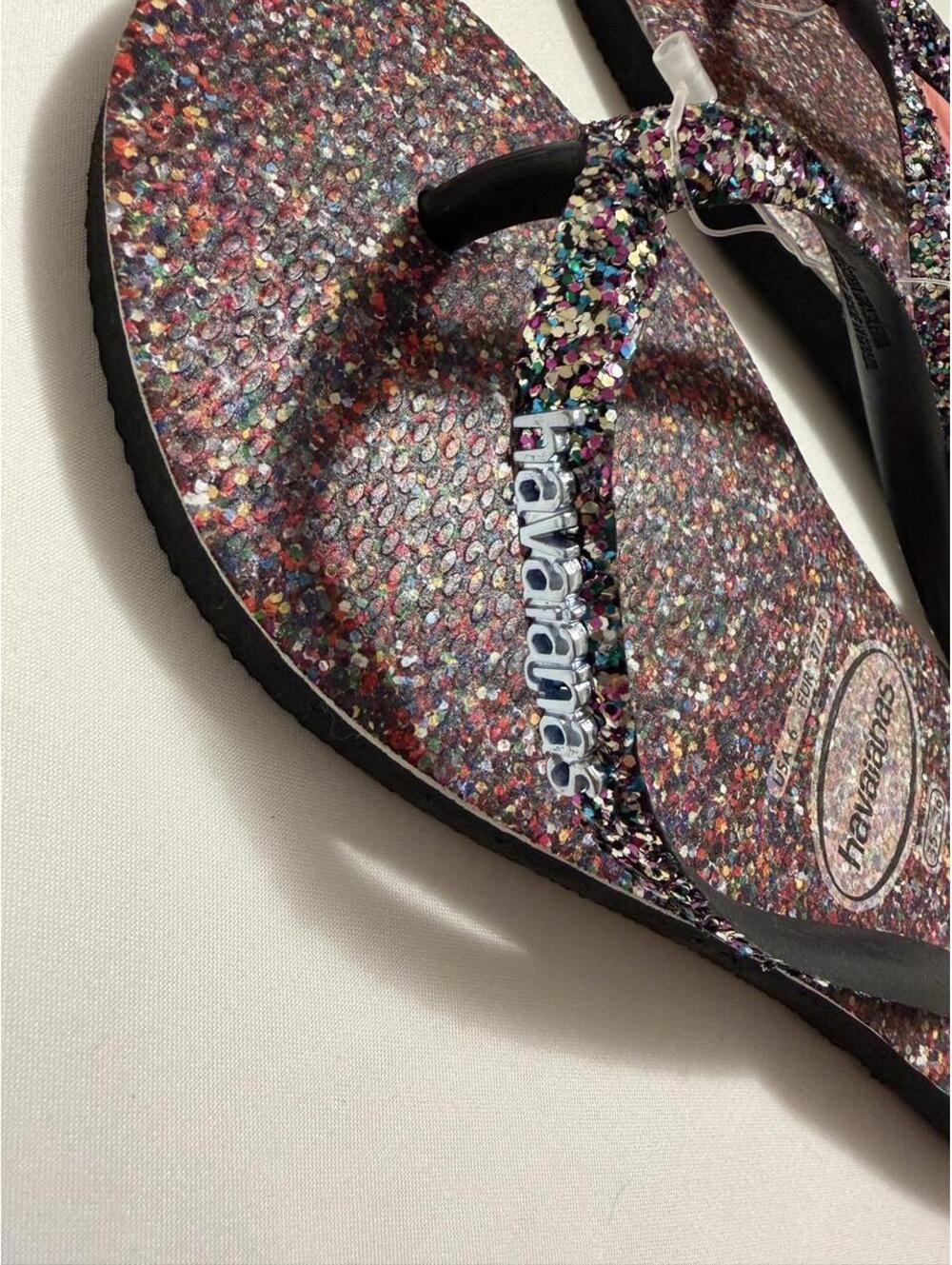 NWT Havaianas Slim Glitter Carnaval Flip Flops